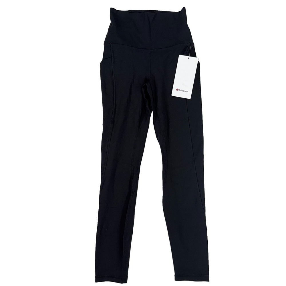NWT Lululemon Align High Rise Pant 25" Pockets Size 4 Black Leggings $128 NEW